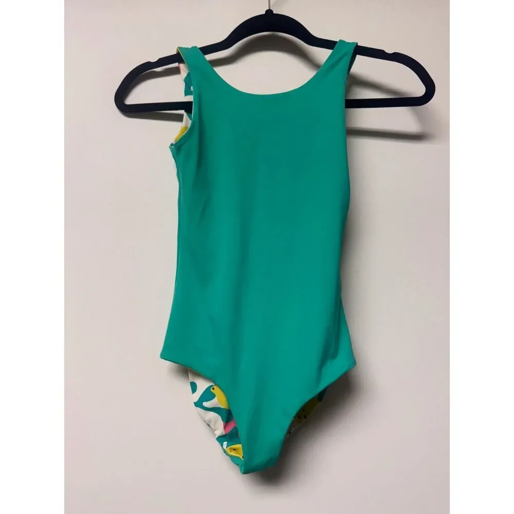 HANNA ANDERSSON Reversible Lemon One-Piece Swimsuit, Sz 120 cm (6-7)